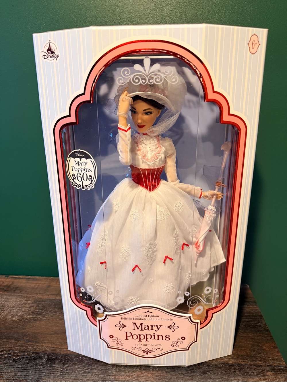 Disney Mary Poppins Doll in White and Red Costume